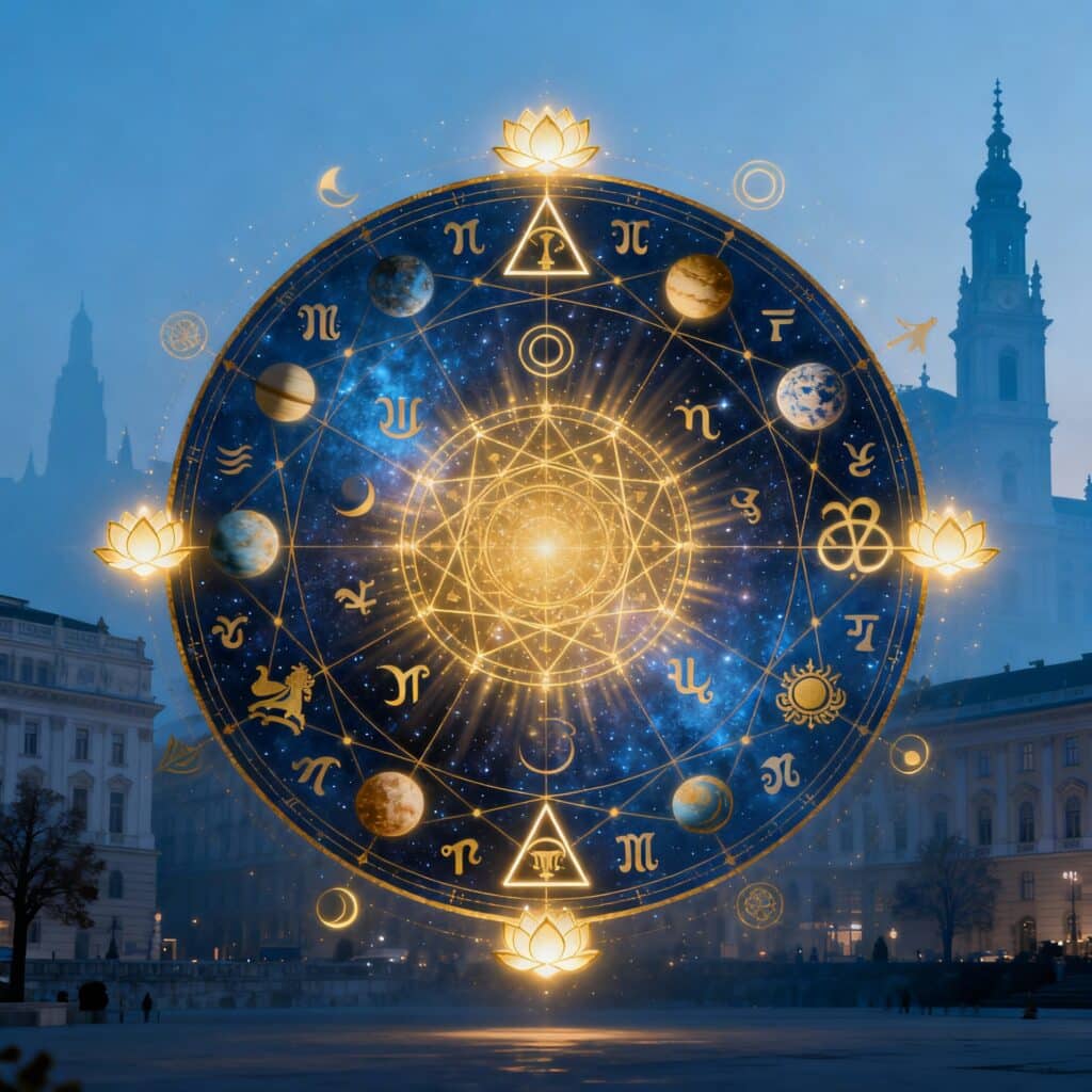 Vedic astrology consultation in Austria: a horoscope chart prepared for a session with Pandit Sahadev