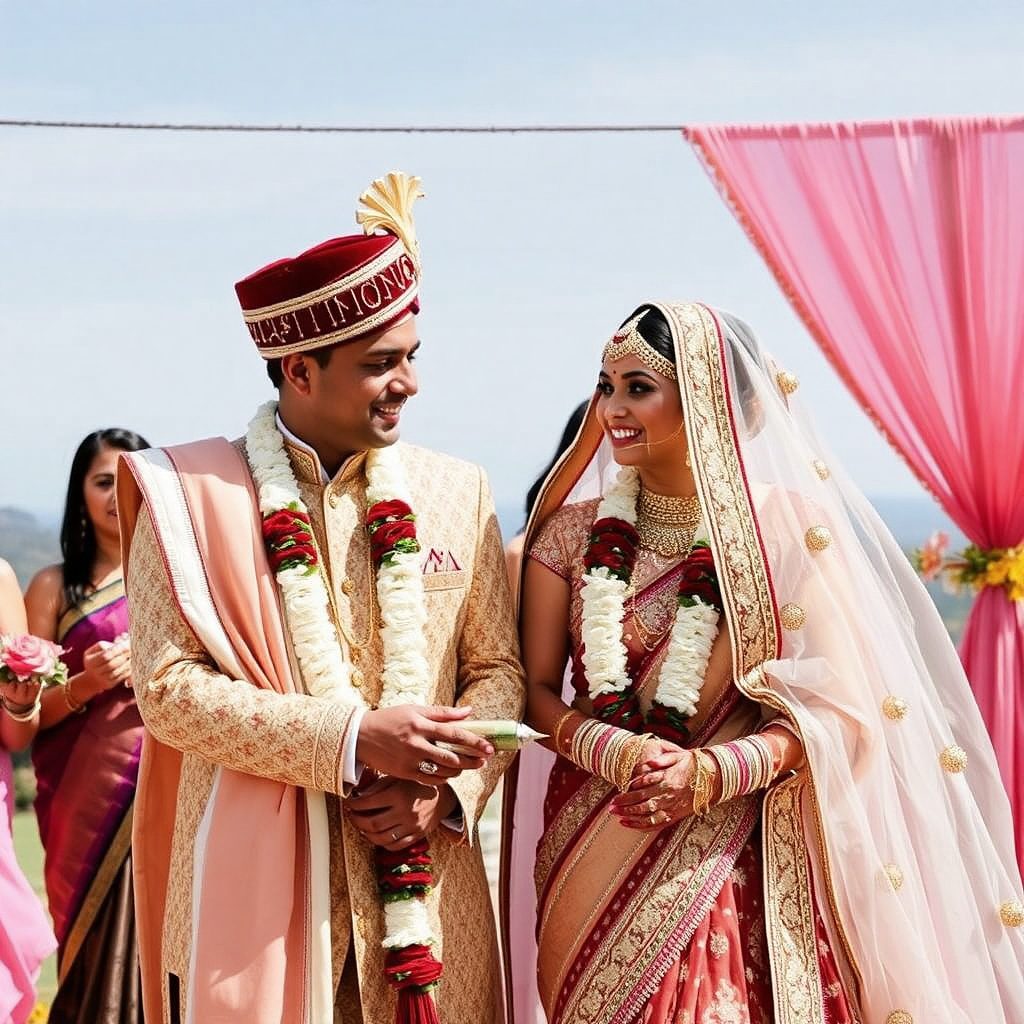 Indian Wedding in Portugal with traditional Hindu rituals and mandap