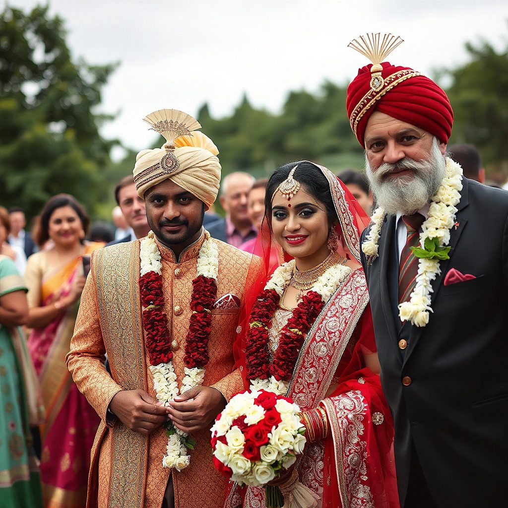 Indian wedding in Poland, the Hindu rite conducted before the consecrated fire with the Mandap set in a European venue